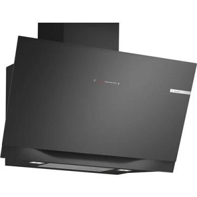 Abbildung von Bosch DWK91LT60, Serie 8, Smarte Dunstabzugshaube, 90 cm, Klarglas schwarz bedruckt, Extrem Leise Wandesse, Made in Germany, Steuerung über Kochfeld, Einstellbare Farbtemperatur, PerfectAir Sensor