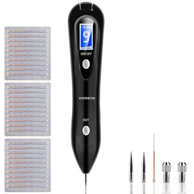 Abbildung von Muttermal Entfernen VOONEEN Maulwurf Professioneller Schönheits Stift, mit 9 Stärke Stufen für Gesicht und Körper, Entfernung Warzen, Nävus, Muttermal, USB Aufladbar