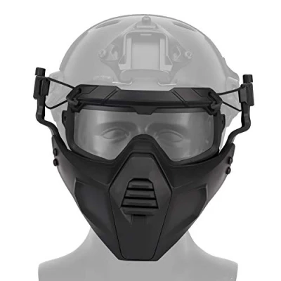 Abbildung von Fast Helm Schutzbrille Brille mit Abnehmbarer Gesichtsmaske Passend für Airsoft Paintball Halloween Party