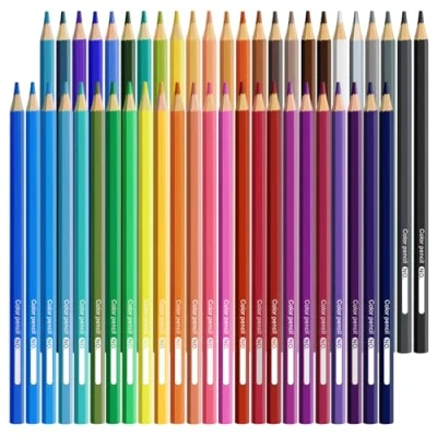 Abbildung von WISYOK Buntstifte Set 48 Farben, Sechseckige Farbstifte, Holzstifte, Colored Pencils im Kartonetui für Schulanfänger