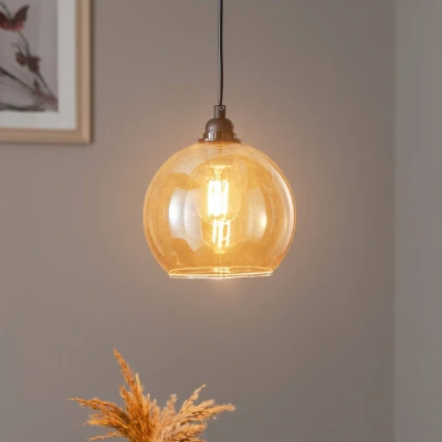 Abbildung von Hängeleuchte Jaxson D20cm Metall Schwarz und Rauchglas Menzzo