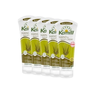 Abbildung von 3er Pack Kamill Hand &amp; Nagelcreme BALSAM (3 x 100ml) bietet intensive Pflege, Feuchtigkeit Schutz mit Avocadoöl Aloe Vera für trockene, beanspruchte Hände, ohne Mikroplastik