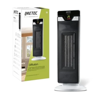 Abbildung von Imetec Eco Ceramic Diffusion, Elektroheizung, Heizlüfter, Schwingkörper, Keramiktechnologie, geringer Energieverbrauch, 6 Temperaturfunktionen, Timer