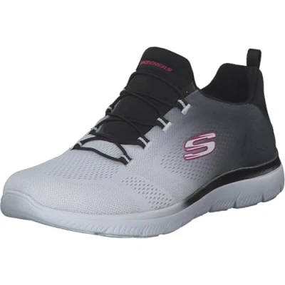 Abbildung von Skechers Damen Summits Bright Charmer Sneaker, Schwarz weißer Netzbesatz, 37.5 EU