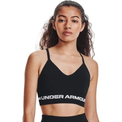 Abbildung von Under Armour Seamless Low Long Sport BH Damen Schwarz, Hellgrau, Größe XL