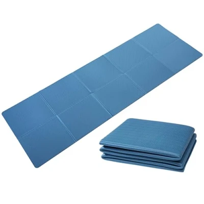 Abbildung von Good Nite Faltbare Yogamatte, rutschfest, tragbar, Fitnessmatte, faltbar, leicht, Gymnastikmatte, Pilates, Sport, Reisen, Übungsmatte für Damen und Herren, 183 x 61 0,6 cm (Marineblau)