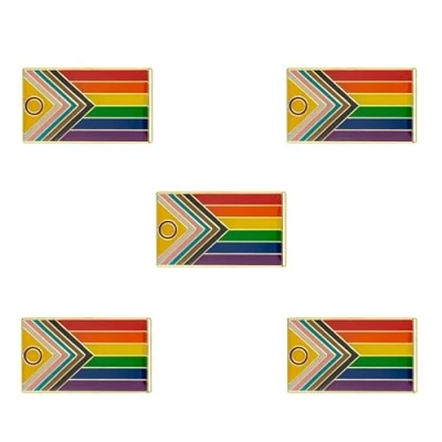 Abbildung von Pack 5 Intersex Progress Pride Pin Badge Revers LGBT Badges Rainbow Brosche
