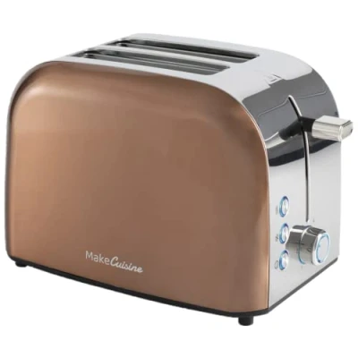 Abbildung von MakeCuisine Vintage Retro/Toaster für 2 breite Scheiben/Abbrechen, Auftauen, Aufwärmen, Brötchenwärmer + Geschenkbeutel aus Edelstahl, 900 W