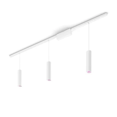 Abbildung von PHILIPS Hue White &amp; Color Amb. Perifo Set, 3 er Pendelleuchte, dimmbar, 16 Mio. Farben, steuerbar via App, kompatibel mit Amazon Alexa, Apple HomeKit Google Assistant, weiß