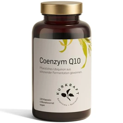 Abbildung von KURKRAFT® Coenzym Q10 Hochdosiert &amp; Vegan 200 mg pro Kapsel Hohe Bioverfügbarkeit Ohne unnötige Zusätze, 120 Kapseln