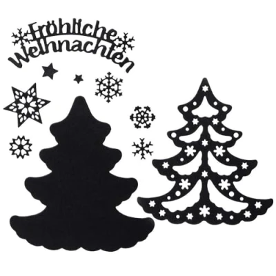 Abbildung von Ideen mit Herz Stanzschablonen Tannenbaum &amp; Fröhliche Weihnachten 10 Stück