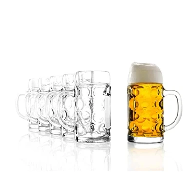 Abbildung von Stölzle Lausitz Bierkrug ISAR / 6er Set Bierkrüge 0,3 Liter/Stabiler Liter/Biergläser Liter aus Soda Lime Glas/Bierseidel Spülmaschinengeeignet