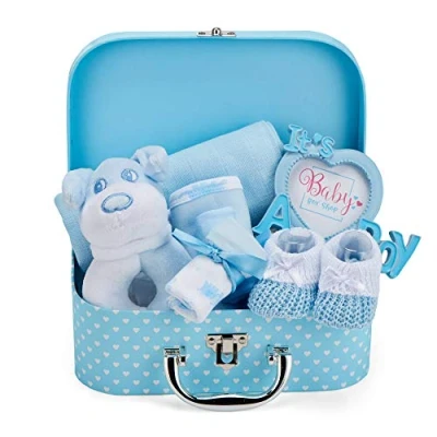 Abbildung von Baby Box Shop Shower Gifts 7 Geschenk für Junge, Neugeborene Geschenkset, Boy Willkommensgeschenk, Neugeborenen Junge Blau