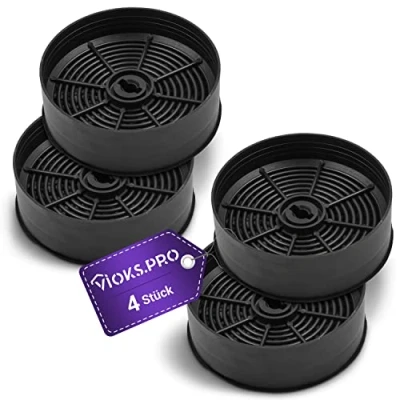 Abbildung von Vioks.pro Aktivkohlefilter 125mm Set 4x Ersatz für AEG Abzugshaube Filter ECFB03 Kohlefilter Dunstabzugshaube Rund, Dunstabzug