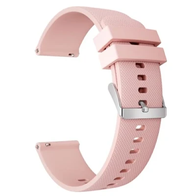 Abbildung von TOOBUR 22mm Uhrenarmband, Schnellverschluss Silikon Ersatzarmbänder, Kompatibel mit Uhren 22 mm Anstoßbreite, Universalmodell, Rosa