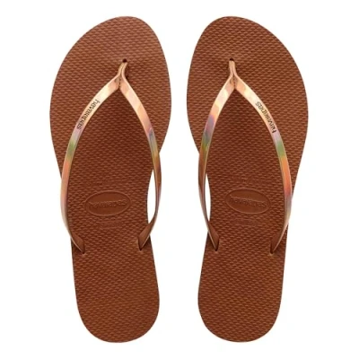 Abbildung von Havaianas You Metallic, Bequeme, stylische und vielseitige Sandalen, Dünne Riemen mit Metallic Finish, Kleiner Absatz, für Damen