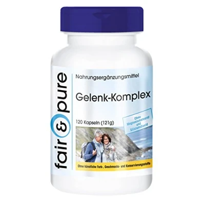 Abbildung von Fair &amp; Pure® Gelenk Komplex 120 Kapseln mit Chondroitin Glucosamin MSM (Methylsulfonylmethan) Hyaluronsäure und Astaxanthin