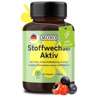 Abbildung von MONO Stoffwechsel Aktiv 90 Kapseln mit Vitamin B6 &amp; B12 natürlicher Booster