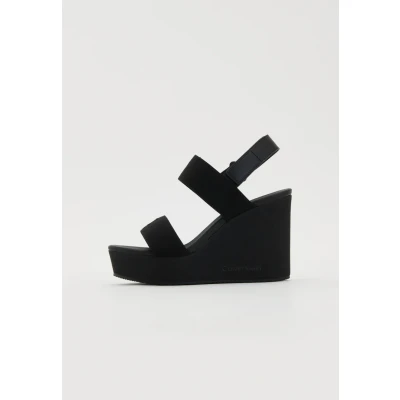 Abbildung von Calvin Klein Jeans Wedge Keilsandalette, Damen, Größe: 40, Triple black Schuhe