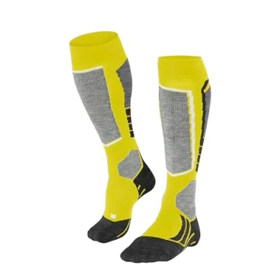 Abbildung von FALKE Herren Skisocken SK2 Intermediate M KH Wolle Funktionsmaterial warm dick 1 Paar, Gelb (Limelight 1086), 46 48