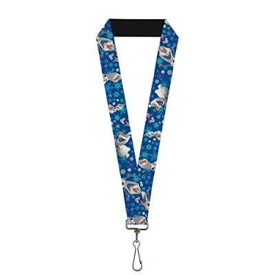 Abbildung von Buckle Down Unisex Erwachsene Lanyard 1.0 Frozen Olaf Poses/Snowflakes Blues Schlsselanhnger, Mehrfarbig, Einheitsgröße