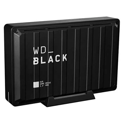 Abbildung von WD_BLACK D10 Game Drive externe Festplatte 8 TB (Übertragungsgeschwindigkeit bis zu 250 MB/s, 7200 U/min und aktive Kühlung, USB Typ A zum Laden von Gaming Ausrüstung) Schwarz