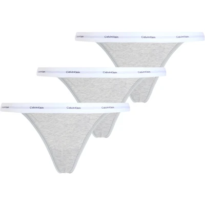 Abbildung von Calvin Klein Underwear Thong 3 PACK String, Damen, Größe: Small, Grey heather