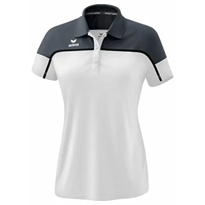 Abbildung von Erima Fussball Teamsport Change Poloshirt, Damen, Größe: 38, Weiss slate grey schwarz