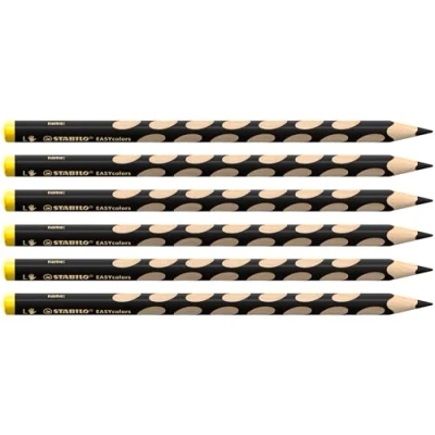Abbildung von Ergonomischer Buntstift für Linkshänder STABILO EASYcolors 6er Pack schwarz