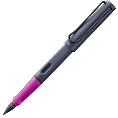 Abbildung von Lamy safari pink cliff Füller Füllhalter mit ergonomischem Griff &amp; polierter Stahlfeder in Strichbreite F robuster ASA Kunststoff inkl. Tintenpatrone T 10 blau Rechtshänder