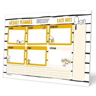 Abbildung von Grupo Erik Wochenplaner Block A4 Kalender Planer Peanuts Snoopy Tischkalender Tischplaner ohne Datum Schreibtischunterlage Papier