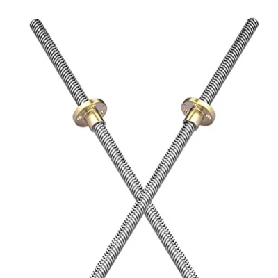 Abbildung von S SIENOC 200mm 3D Drucker T8 Gewindespindel Stange Lineare Schiene Stangenwelle Leitspindel+CopperMutter (Typ 1, 2Set, 200mm)