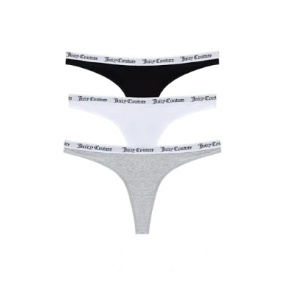 Abbildung von Juicy Couture DANA 3 PACK String, Damen, Größe: Small, Black grey white