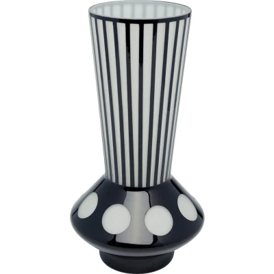 Abbildung von Kare Design Vase Brillar, Blumenvase, Tischvase, schwarz/weiß, Artikelhöhe 40cm
