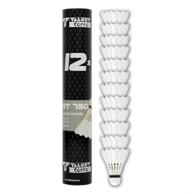 Abbildung von Talbot Torro Badminton Ball Hit 750, 12er Dose, Farbe: Weiß, Geschwindigkeit:Speed 77, Premium Naturfederball, für Training und Freizeit, 479086