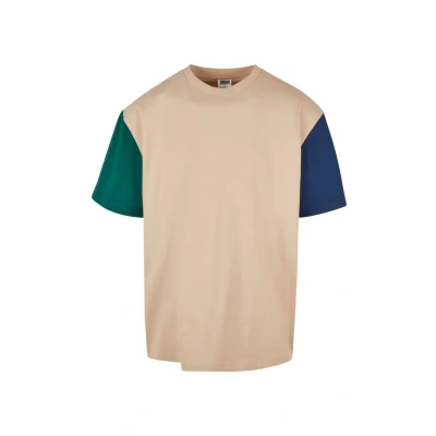 Abbildung von Urban Classics Oversized Colorblock Tshirt print, Herren, Größe: 5XL, Unionbeige