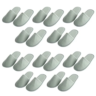 Abbildung von Teceyfeet 10er Set Gästehausschuhe, Unisex Hausschuhe Antirutsch Hotelslipper Badeslipper Gästepantoffeln Filzpantoffeln
