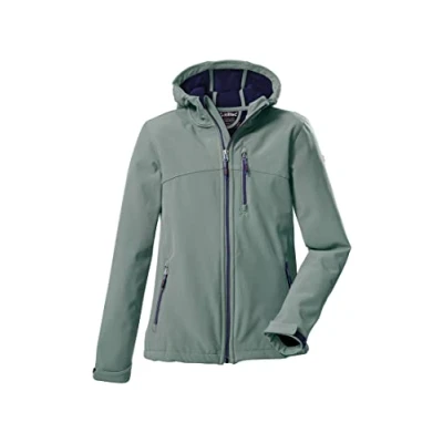 Abbildung von Killtec Mädchen Soft Shell Jacke Softshell mit Kapuze Girls Softshelljacke wasserabweisend 00729 blaugrün 152