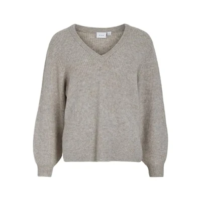 Abbildung von Vila Female Strickpullover V Ausschnitt, Natural Melange,S