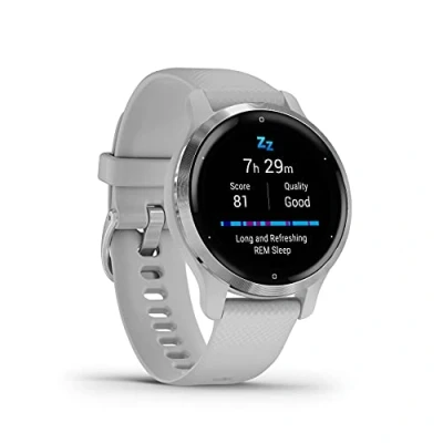 Abbildung von Garmin Venu2S schlanke GPS Fitness Smartwatch mit ultrascharfem 1,1“ AMOLED Touchdisplay, umfassenden Fitness/Gesundheitsfunktionen, über 25 vorinstallierten Sport Apps, Music &amp; Pay, Generalüberholt