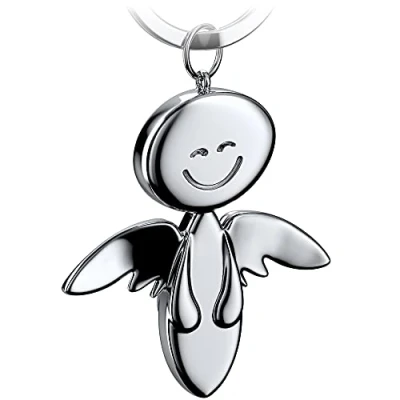 Abbildung von FABACH Schutzengel Schlüsselanhänger Smile Edler Engel Anhänger aus Metall Geschenk Glücksbringer Auto Führerschein Fahr vorsichtig