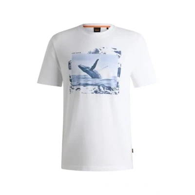 Abbildung von BOSS Te_dunetrace Tshirt print white, Herren, Größe: Small, White