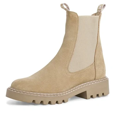 Abbildung von Tamaris Damen Ankle Boots, Frauen Stiefeletten,Wechselfußbett,Bootee,Booties,halbstiefel,Kurzstiefel,uebergangsschuhe,BEIGE Suede,37 EU