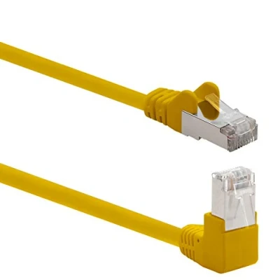 Abbildung von 1aTTack.de 366269 Cat.6 Netzwerkkabel Winkel 90 Grad 10m gelb 1 Stück Cat6 Patchkabel (SFTP PIMF) 1000Mbit/s Rj 45 Stecker x Meter