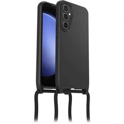 Abbildung von Samsung Galaxy S23 FE Hülle Kunststoff OtterBox mit Band/Backcover/Hard Case Handyhülle Schwarz Shockproof/Stoßfest