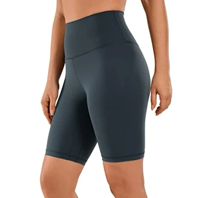 Abbildung von CRZ Yoga Naked Feeling Damen Kurze Leggings High Waist Blickdicht Fithess Shorts Radlerhose Sporthose 20cm Melanit 38