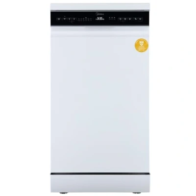 Abbildung von Midea Spülmaschine 45 cm MDWEF1034DW WE, Geschirrspüler Freistehend 10 Maßgedecke, Besteckkorb, höhenverstellbarer Oberkorb, Aqua Stopp, Startzeitvorwahl, Weiß