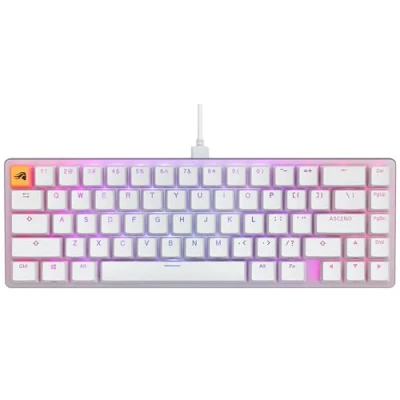 Abbildung von Glorious Gaming GMMK 2 Compact (65%) Mechanisches Keyboard, Aluminiumrahmen, anpassbar, Doubleshot Kappen, Fox Schalter, tastenweise RGB, Amerikanisch QWERTY Layout Weiß