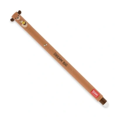 Abbildung von Legami, radierbarer Gelschreiber, Kugel am Ende zum Entfernen der Tinte ohne das Blatt abzunutzen, schwarze Tinte, temperaturempfindlich, 0,7 mm Minendurchmesser, Panda Motiv
