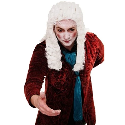 Abbildung von WIG ME UP WIG002 P60 Perücke Faschingsperücke Karneval Adliger Barock Renaissance Richter Lord Komponist Weiß Weißblond